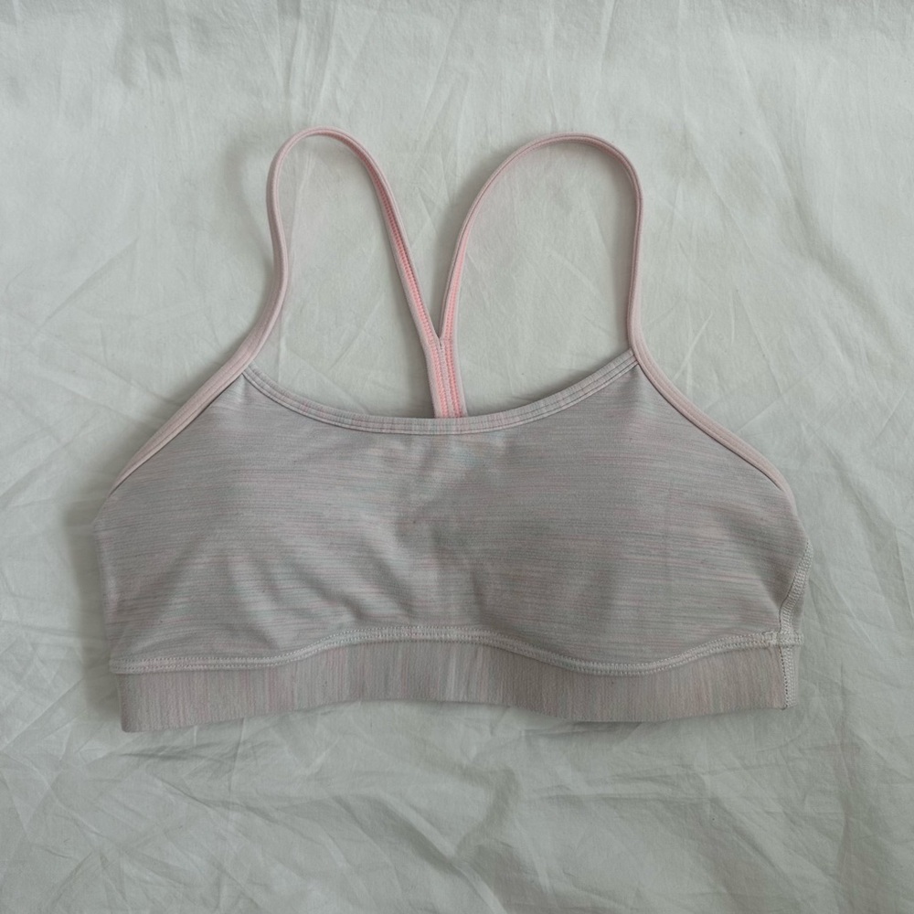 Lululemon Flow Y Bra IV Light Pink- Size 6